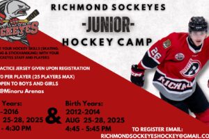 SOCKEYES JUNIOR HOCKEY CAMP – AUG 25-28
